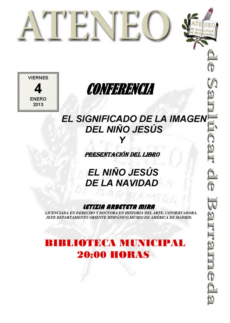 Conferencia y presentación de libro.